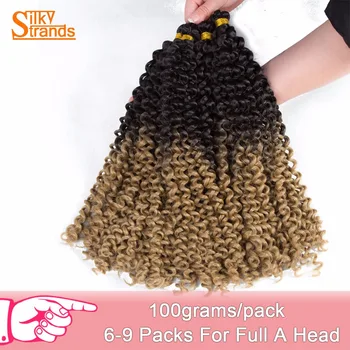 

Silky Strands Synthetic Hair Ombre Curly Crochet Hair Extensions For Black Women Bohemian Braiding Hair Bulk For Twist Braids