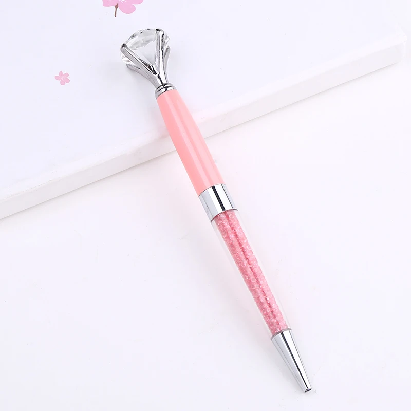 Pink Алмазная шариковая ручка Scepter, персонализированные Кристальные Роскошные Металлические Ручки, новинка, школьные офисные стационарные подарки с логотипом на заказ - Цвет: Pink