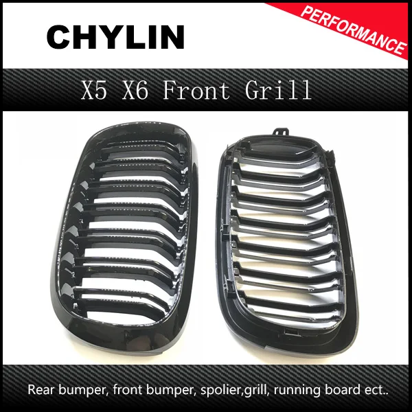 2 Piece F16 X6 F15 X5 Auto Car Front Bumper Mesh Grill Grille M Style for BMW X5 X6 2014 -