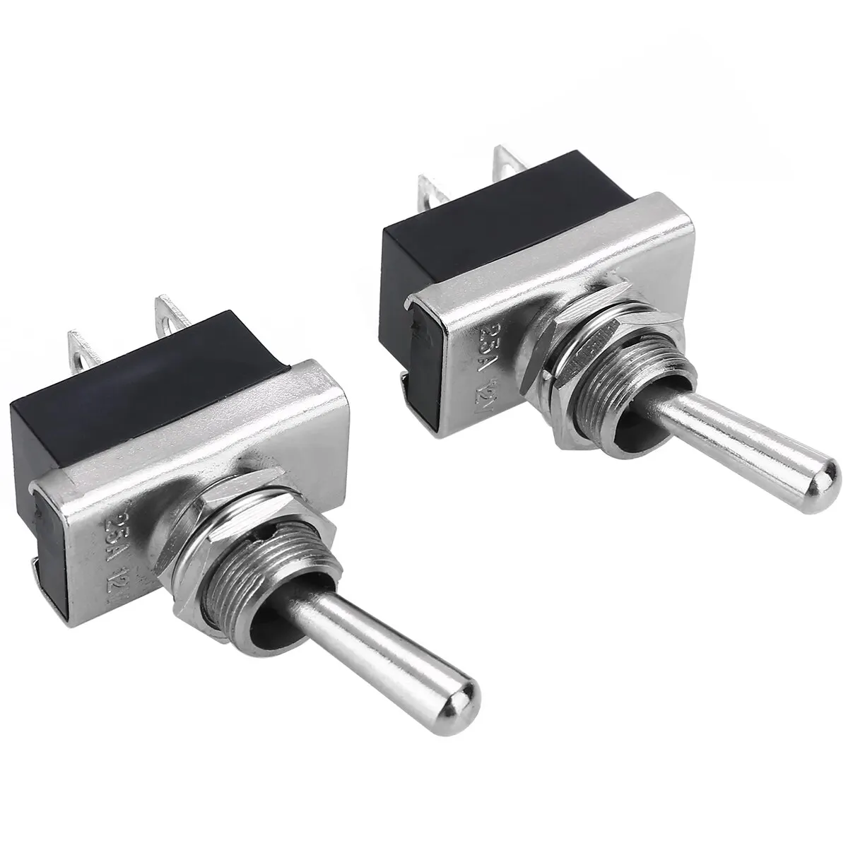 1 Pair 12V 25A Auto Toggle Switch Boat Marine Heavy Duty Flick Switches with Waterproof Cover