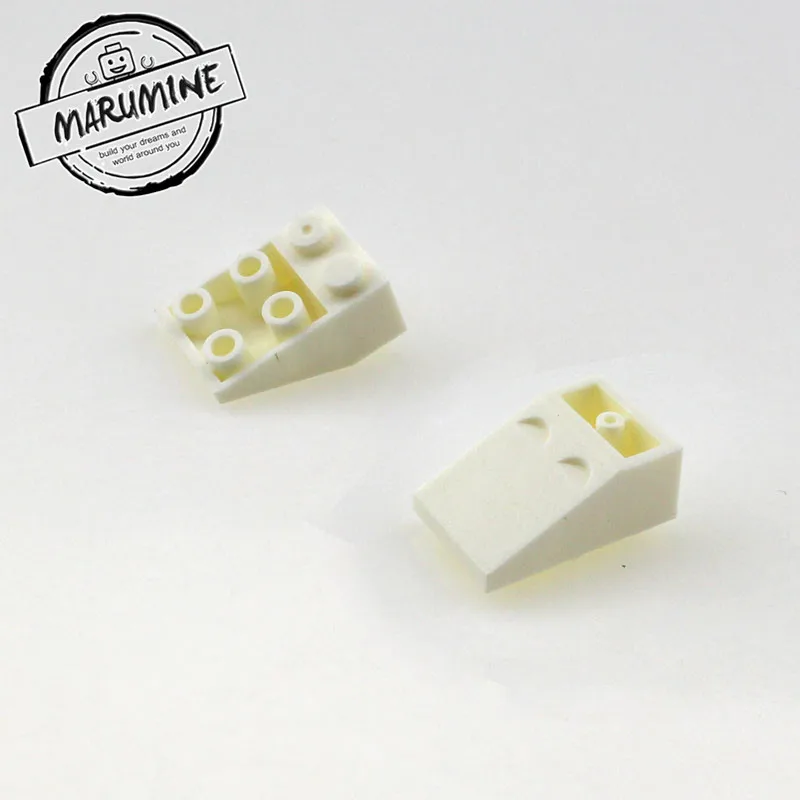 MARUMINE блоки игрушки 3x2 склон кирпич 100 шт./лот перевернутый классический создатель строительные блоки MOC совместимые образовательные DIY игрушки - Цвет: Белый