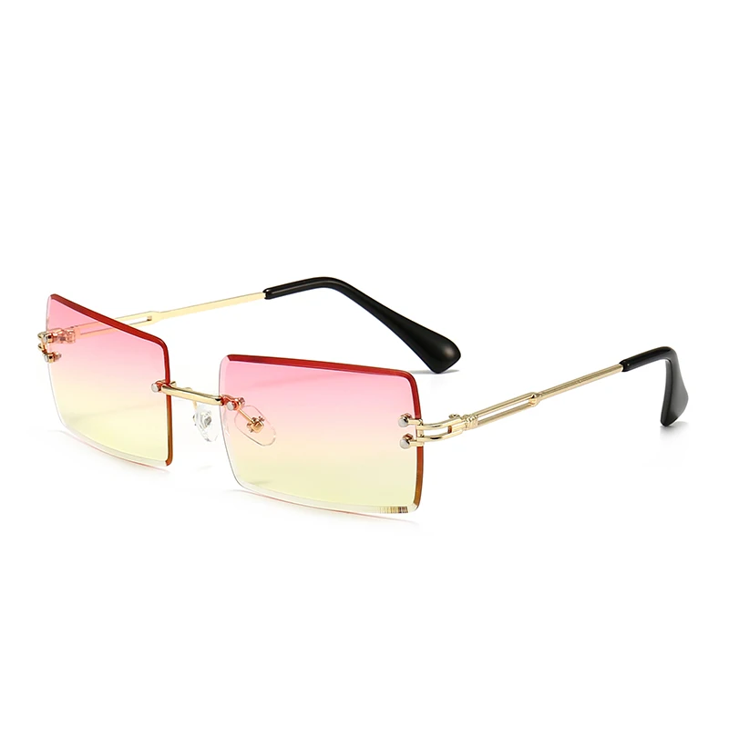 Sunglow Rimless Sunglasses Women 2021,Fashion Designer Square Sun Glasses,Summer Decorative Frameless Eyeglasses,Accessories oversized sunglasses Sunglasses
