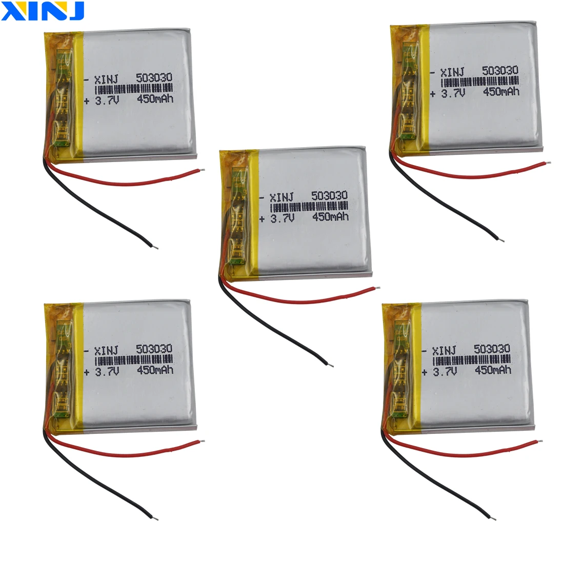 

XINJ 5pcs 3.7V 450 mAh Lithium Polymer Battery li po 503030 For smart watch Telephone watches Bluetooth navigation Music player