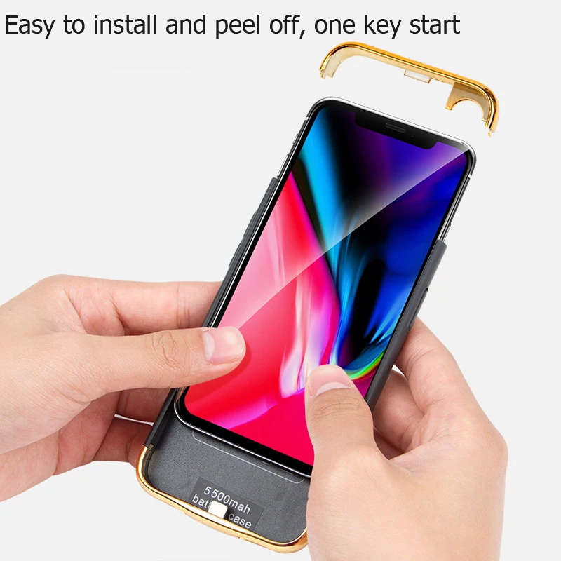 Чехол для зарядного устройства для iPhone X XS внешняя батарея для телефона чехол для iPhone X XS чехол для аккумулятора зарядное устройство для резервного питания чехол