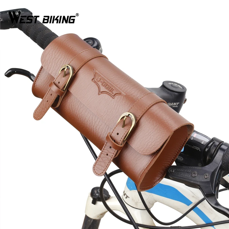 WEST BIKING, коричневое велосипедное седло с сумкой, велосипедное горное Велосипедное винтажное сиденье, сумка для хранения с седлом, велосипедная седельная сумка, набор