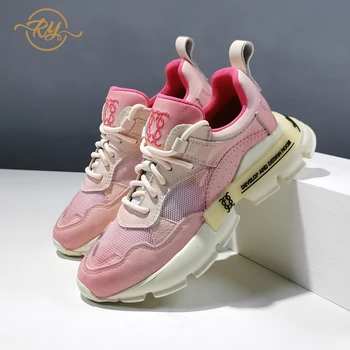 

RY-RELAA women shoes platform sneakers 2020 new style Genuine Leather shoes women fashion wedge sneakers ins women running shoes