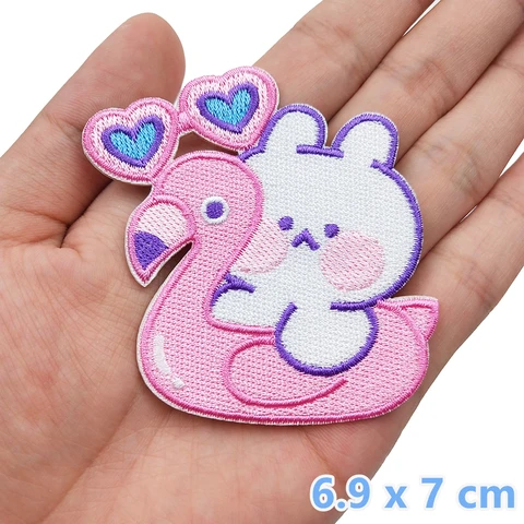 Cartoon Rabbit Embroidery Patches Self-adhesive For Clothing Handmade DIY Stickers Badge Backpack T-shirt Appliques