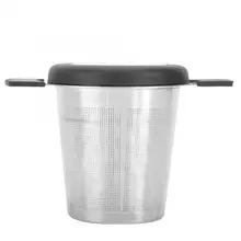Фильтр для чайной кружки из нержавеющей стали ситечко для заварки чая с силиконовым ситечком фильтр чайных листьев с крышкой фильтр для чая
