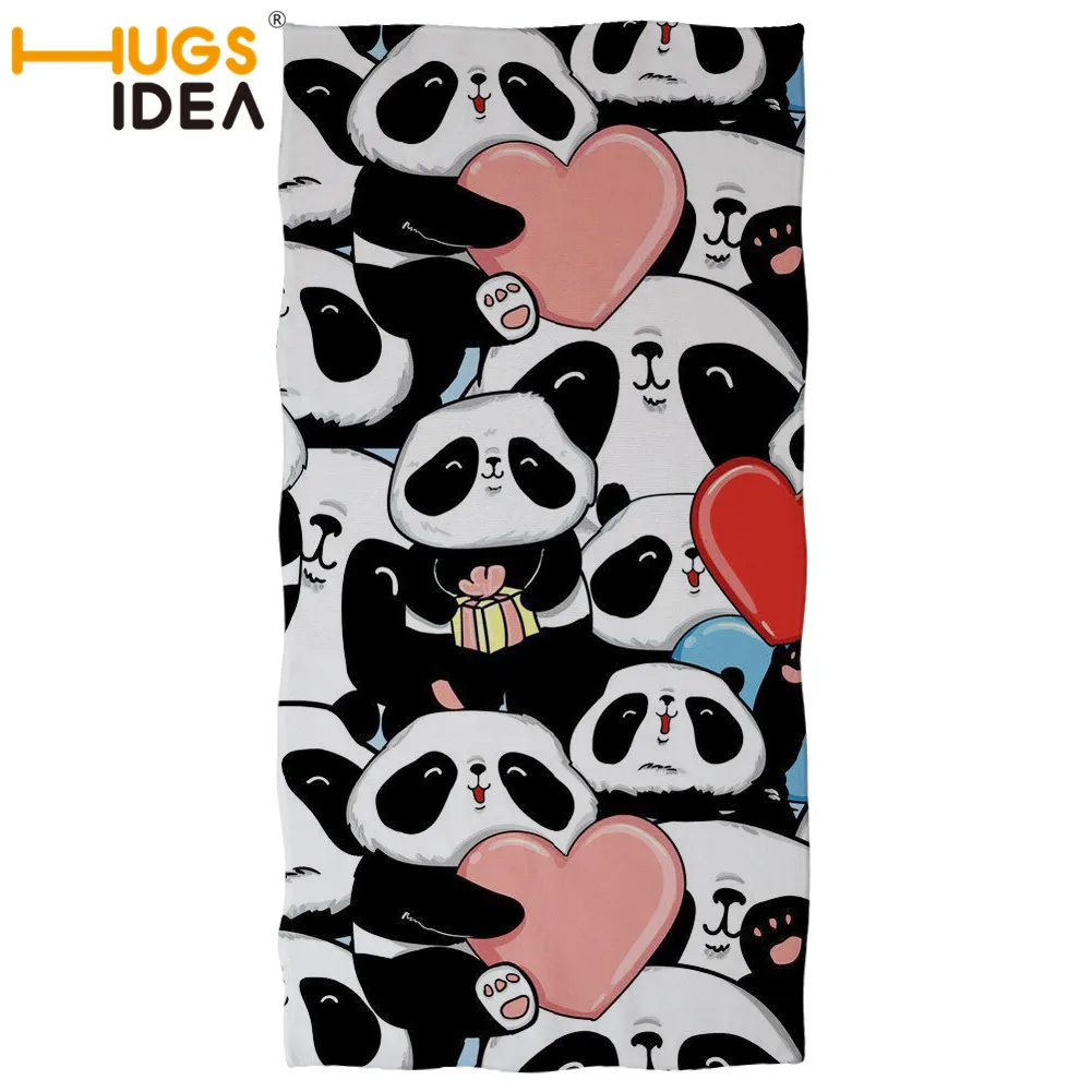

HUGSIDEA Lovely Panda Print Towels Quick-dry Face Shower Beach Towel with Beagle Microfiber Custom Toalla de Playa Home Textile