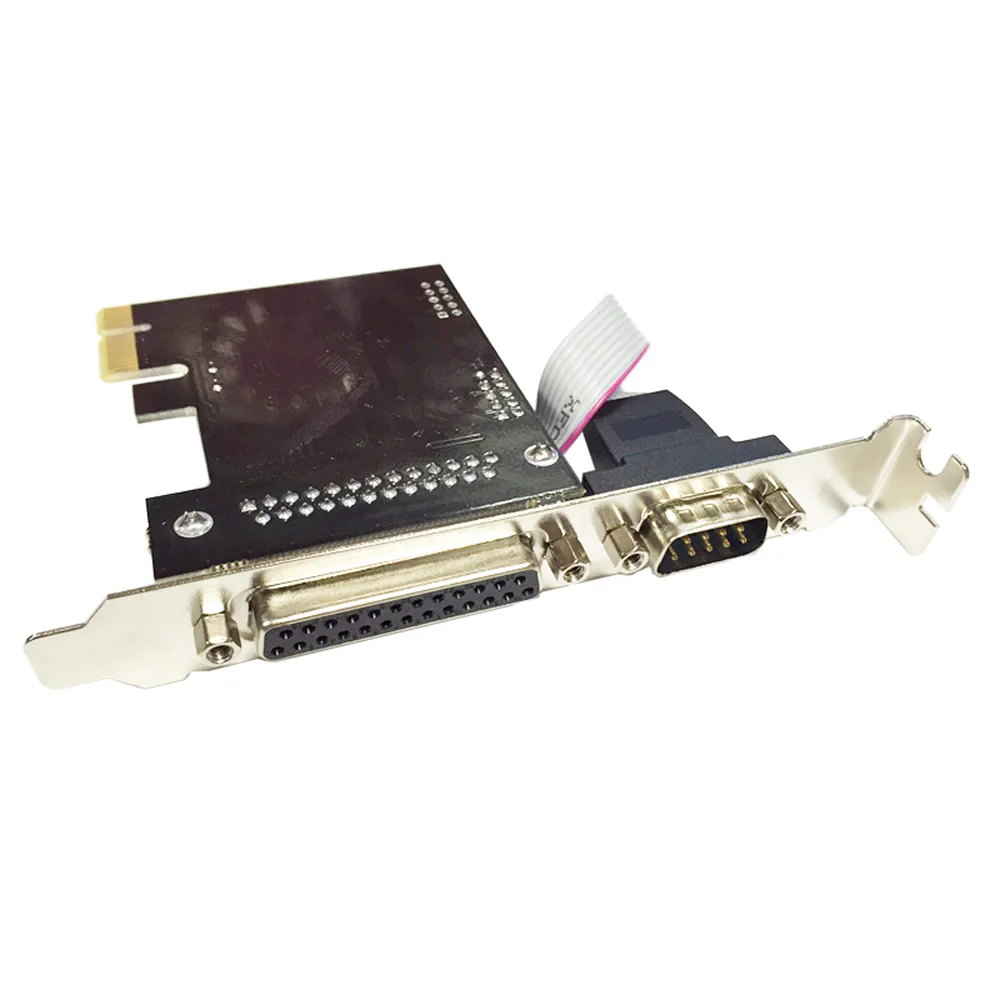 PCIe 1* последовательный 1* карта с параллельным портом и выражением RS232 порт принтера PCIe PCI-e riser Card с чипсетом AX9900