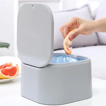 

Mini Double-layer Waste Bins Multi-function Desktop Pressure Capped Trash Box Can Kitchen Office Garbage Storage Bucket 1piece