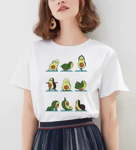 

WVIOCE Kawaii Avocado T Shirt New Harajuku ulzzang Women Tshirt Korean Style T-shirt Fashion Short Sleeve Top Female Tees