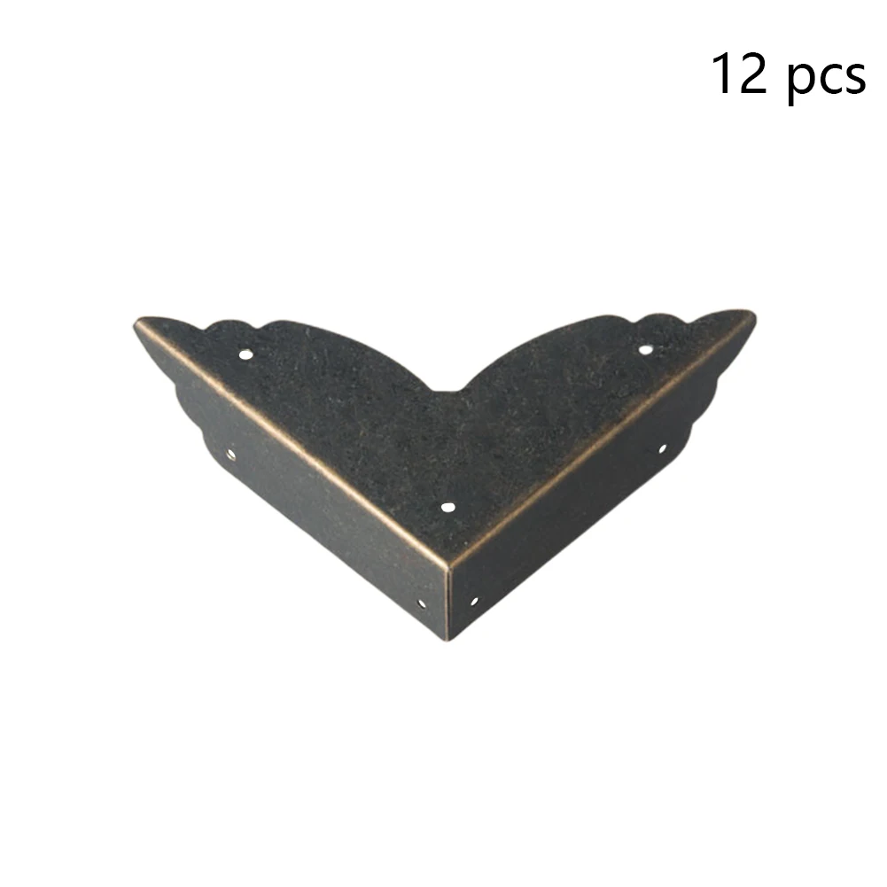 

12pcs Cabinet Jewelry Case Metal Box Accessories Safety Bumpers Furniture Corner Guard Retro Edge Protector Practical Antique