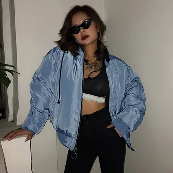 

Women Plus size Jacket Coat Casual Contrast Color Wear Hooded Zipper Flight Jacket Cotton Female Coat Outwear Clothes #1016