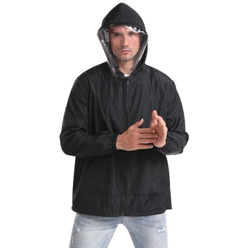 

Cycling Jacket Hooded MultiFunction Anti-saliva Jacket With Mask Road MTB Bike Bicycle Windproof Jacket Lightweight Unisex D30