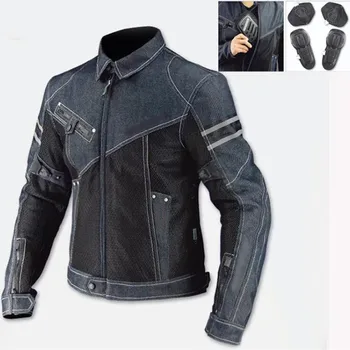 

Men's For Komine Casual Denim Mesh Jacket Breathable Motorcycle Racing Jacket Locomotive Anti-fall Clothing Motorcycle Equipment
