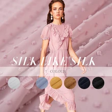 Высококачественная изготовленная на заказ ткань из искусственного шелка с каменным цветком для женского платья, ширина 145 см, волнистая креповая Ткань для шитья своими руками, горячая распродажа