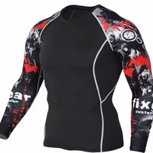 Мужская футболка для фитнеса с длинным рукавом, Рашгард, облегающая компрессионная эластичная футболка для бодибилдинга, спортзала, спорта, бега, топы, одежда для велоспорта