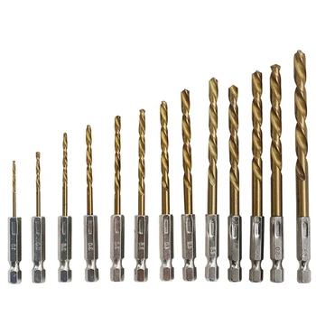 

13pcs/Set Power Electric Tools Drills For Metal Quick Drill Bit Set Hex Shank 1.5-6.5mm Countersink Screwdriver