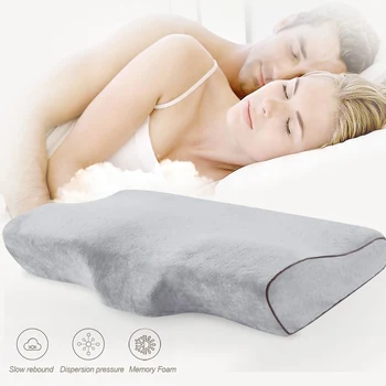 

Memory Foam Bedding Pillow Neck Protection Slow Rebound Memory Foam Butterfly Shaped Pillow Health Cervical Neck 50*30CM Size