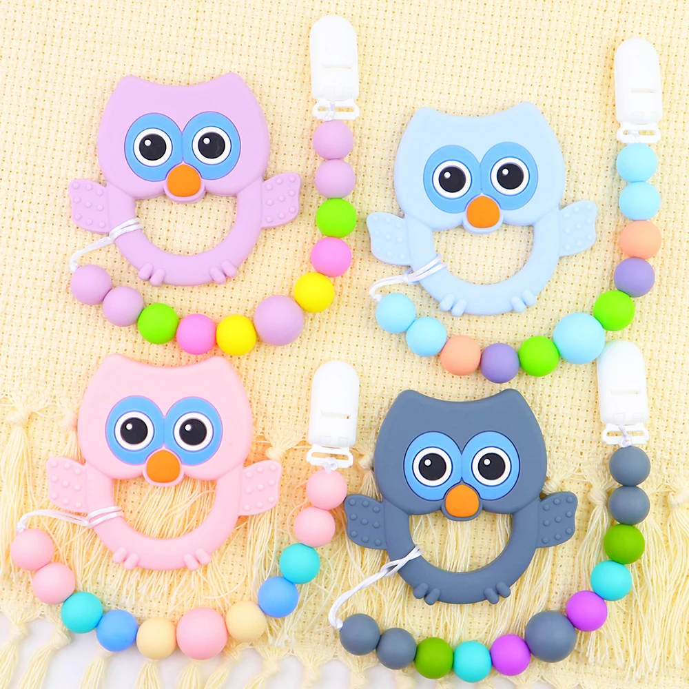 

Owl Shape Teether Teething For Handmake BPA Free Food Grade Silicone Teether Teething Infant Baby Chewable Chewing Toys