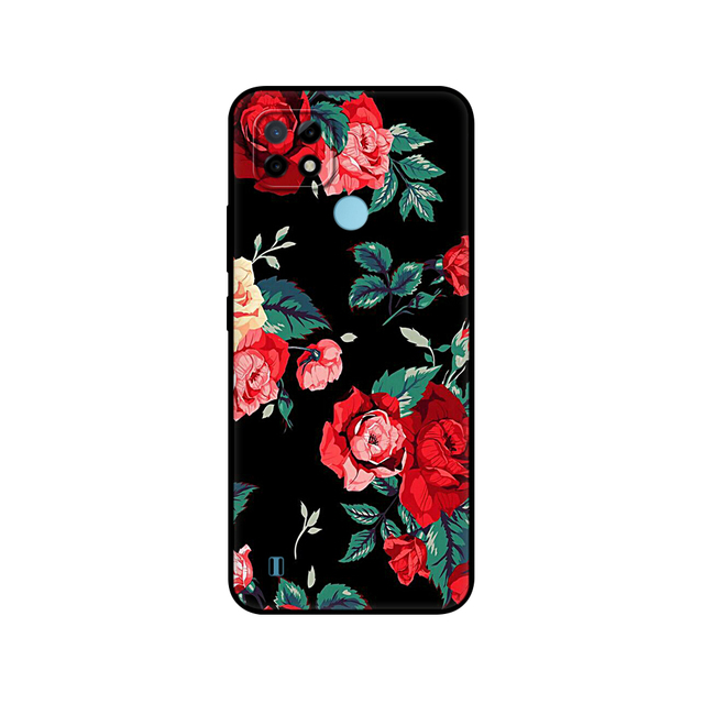 Realme C21 Case Silicon Back For OPPO RealmeC21 C 21 Phone Cover 6.5" Funda RMX3201 Bumper Capa Etui Soft black tpu case