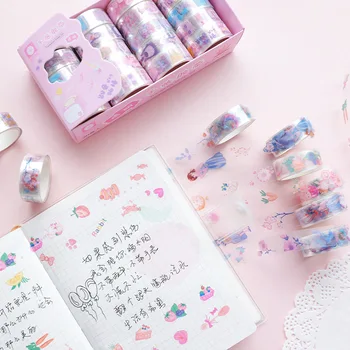 

2 Rolls 1.5cm*2m Princess Pink Snow Blue PVC Masking Decorative Tape Diary Notebook Album DIY Craft