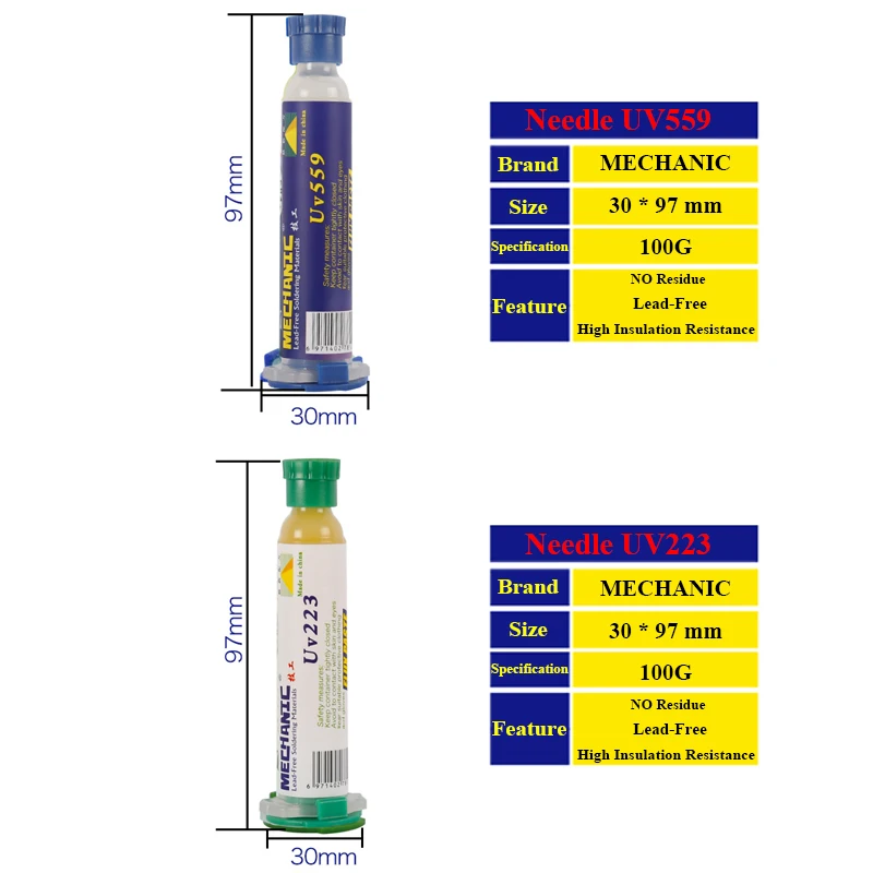 10CC Mechanic Бессвинцовая паста Флюс без очистки UV223 UV559 паста для пайки SMD резист для пайки инструмент для перезарядки