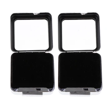 

Metal Jewelry Gift Box Loose Diamond Box Case Jewelry Organizer - 2 Pieces - Bright Silver