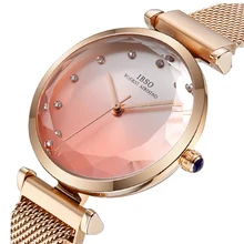 

Women Luxury Top Brand Clock Dial Pink Quartz Watches Cut Glass Wrist Watch Magnet Buckle High Quality Designer Wristwatch Gift