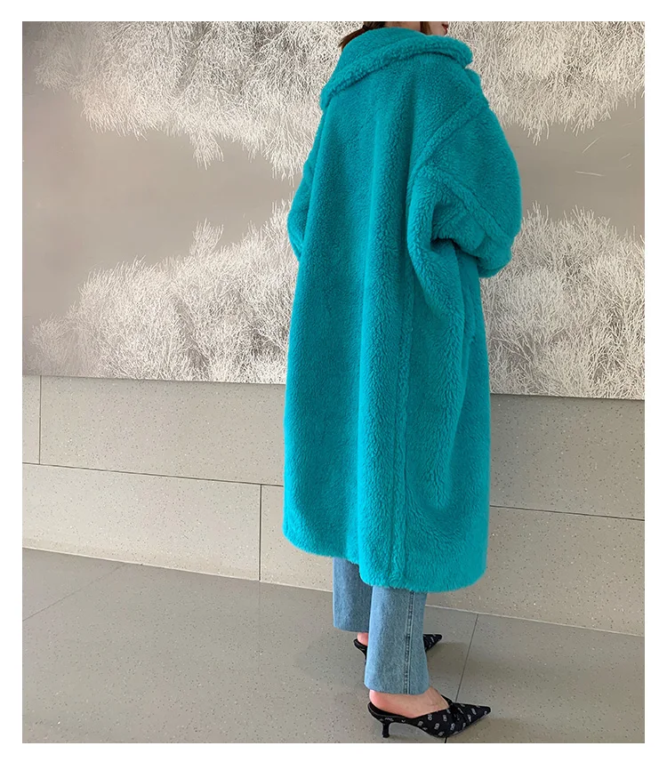 women clothing winter outerwear real coats new winter coat silhouette particles alpaca fur coat fluff it 1018