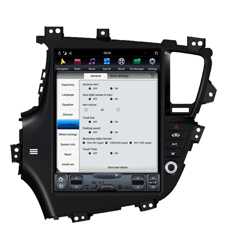 Clearance NAVITOPIA 12.1inch 4G+64GB Tesla Style Vertical Screen Android 8.1 Car DVD GPS Navigation for Kia K5 2011 2012 2013-2015 14