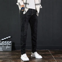 UYUK2019 Осень/Зима Новые тонкие универсальные трендовые повседневные модные корейские мужские джинсы Hombre Homme брюки одежда уличная одежда