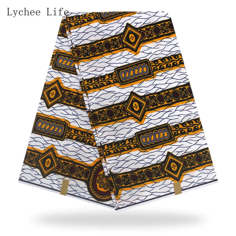 Lychee Life 1 ярд африканская вощеная ткань принтом настоящий воск с цветочным принтом швейная ткань для женщин Свадебное платье материалы для изготовления