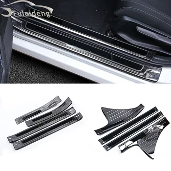 

For Honda Civic 10th 2016-2019 Black titanium Door Scuff Plate Door Sill Entry Guard trim cover Car Styling Accessories