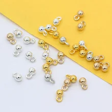 100p 4,2x7 мм Серебристые Позолоченные Бронзовые металлические круглые шаровые амулеты удлиняющие цепи свисающие концевые бусины с петлей для изготовления ювелирных изделий