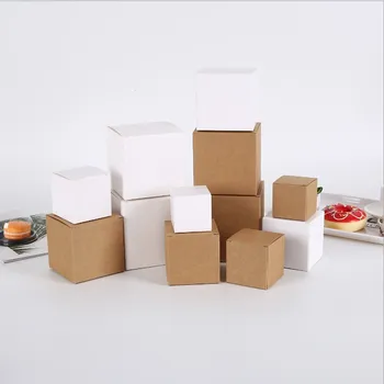 

50pcs/lot-4*4*8cm White Black Kraft Gift Box Cosmetic Bottle Jar Box Craft Gift Candle Storage Boxes