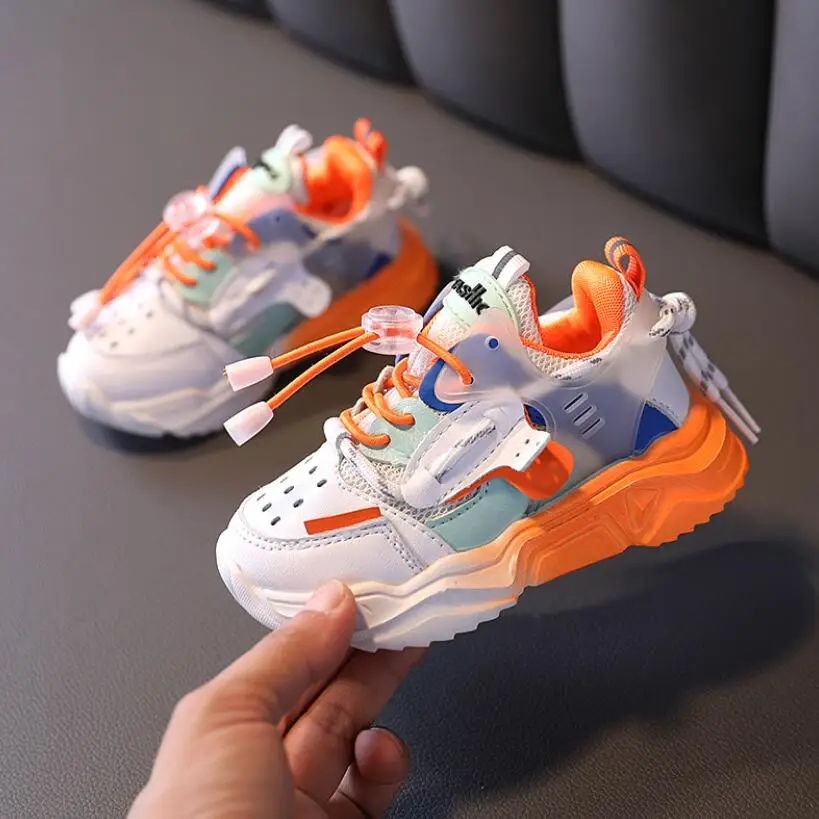 Модные кроссовки для мальчиков и девочек модель автомобиля кожаные маленьких