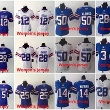 A+++ для женщин, для девушек, все сшитые, Buffalo s, 14, Sammy Watkins, 25, LeSean McCoy, вышивка логотипами, Размеры s-XXL, Джерси
