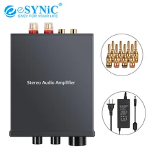ESYNiC 2 канала стерео аудио усилитель 12 V, алюминиевая крышка, 25В Hi-Fi Класс D встроенный усилитель цифровой Мощность усилители для домашний динамик 50 Вт+ 50 Вт