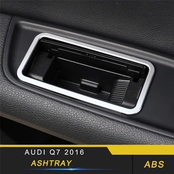 

For Audi Q7 4M 2016-2018 Car Styling Rear Seat Ashtray Panel Cover Trim Frame Sticker Chrome Interior Accessories