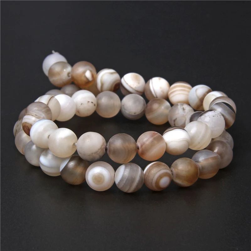 

Matte Gay Agat Beads Natural Stone Beads For Jewelry Making Bracelet necklace Spacer Frosted Beads DIY Accessorie