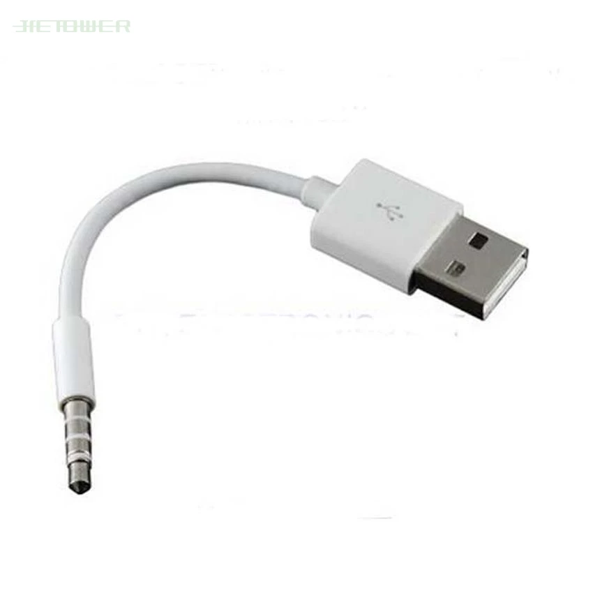 White USB 2 0 Male to 3 5mm Headphone Audio AUX Male Plug Car Cable Jack Charger Cable Wire Cord 50pcs lot