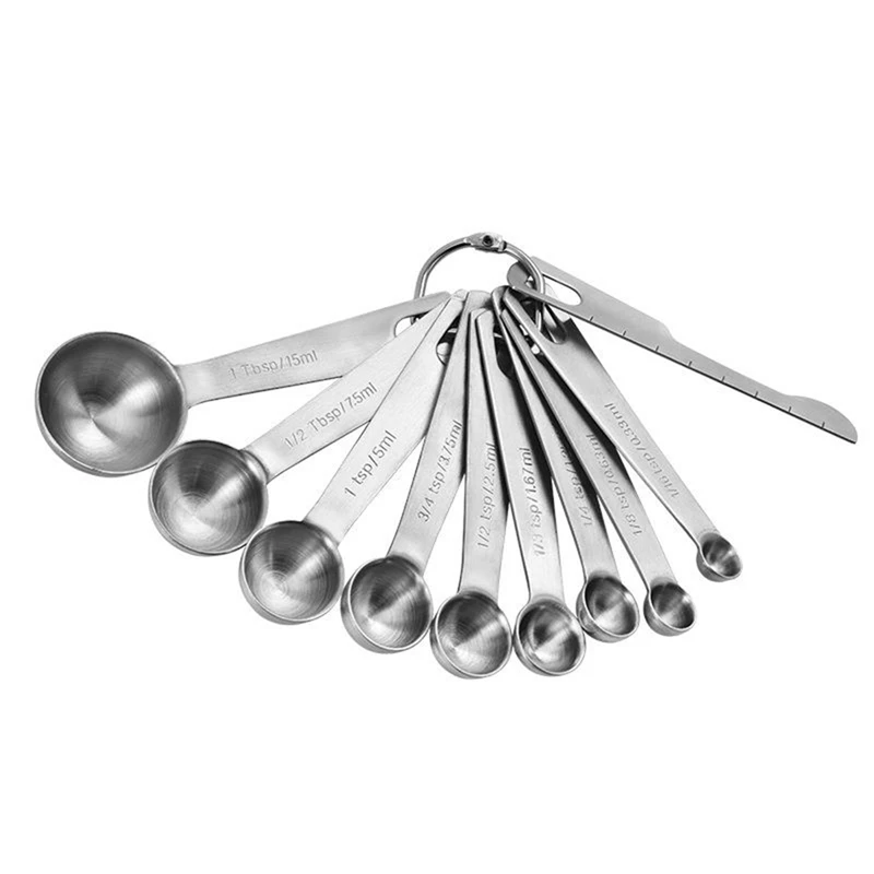 Measure Spoon U-key 9sets: 1/16 ,1/8,1/4, 1/3,1/2,3/4,1tsp; 1/2,1tbsp