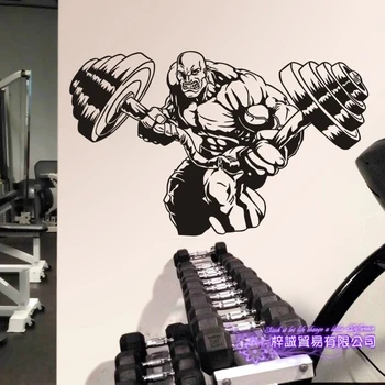 

Fitness Decal Gym Barbell Sticker Body-building Posters Vinyl Wall Decals Mural Fitness Crossfit Decal Muscle Gym Sticker