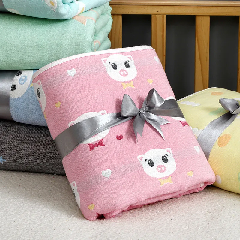 

6 layers of gauze Blanket cotton Baby Towels Scarf Swaddle bath Towel Newborns Handkerchief Bathing Feeding Face Washcloth Wipe
