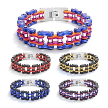 Браслет с фигуркой велосипеда из титановой стали, Мужская цепочка локомотив, модный мужской браслет, аксессуары