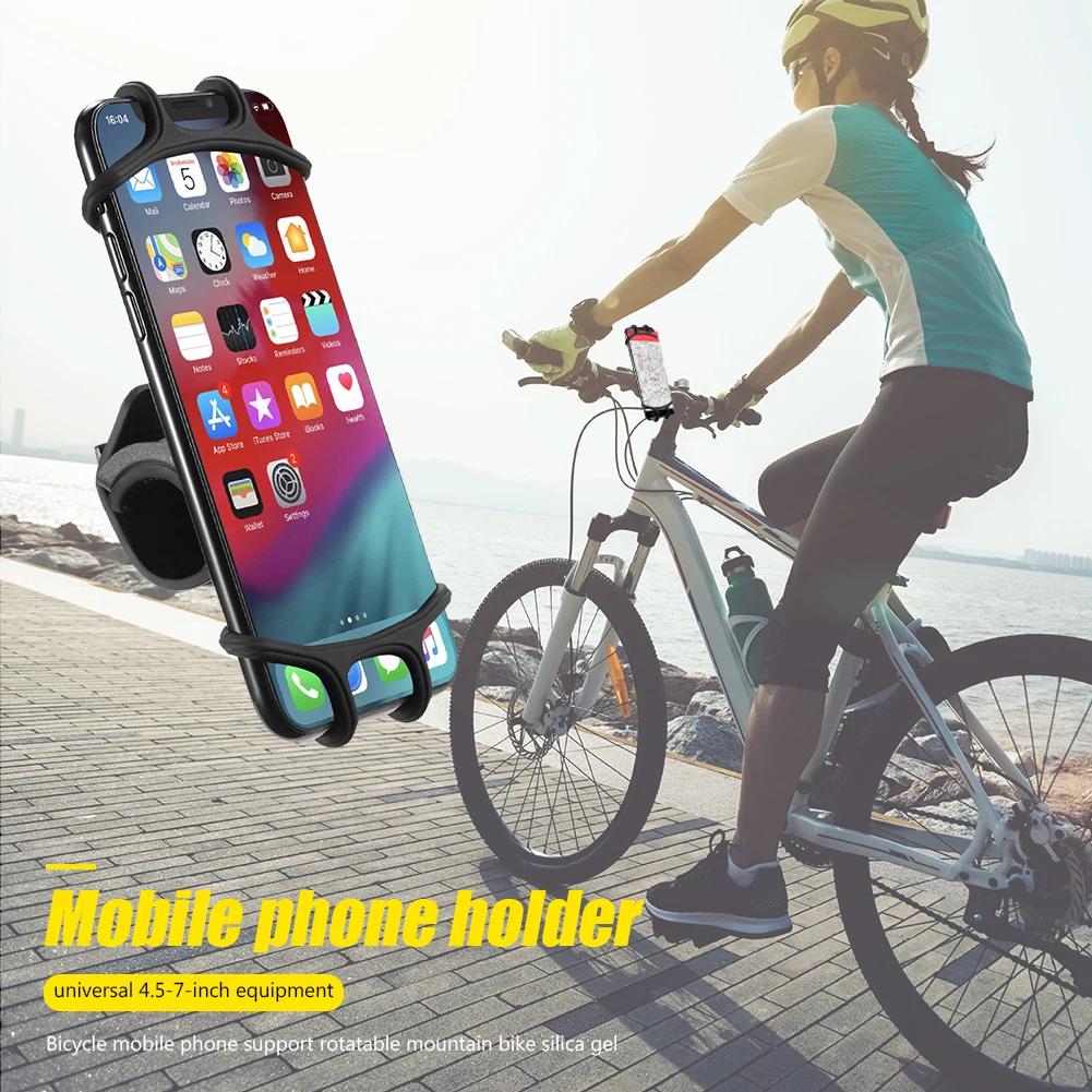 360 ° Rotatable Sepeda Ponsel Pemegang Berdiri Silikon Sepeda Bersepeda Stang GPS Ponsel Penopang Mount Braket untuk Xiaomi