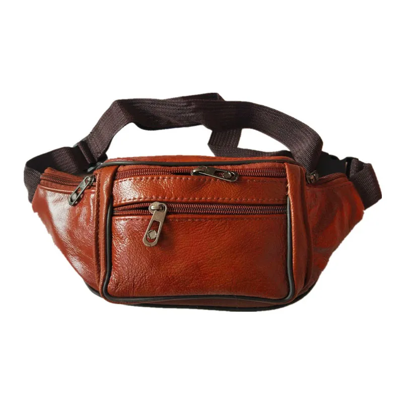 Модные мужские и женские поясные сумки из натуральной кожи, мужская сумка-Органайзер для путешествий, поясная сумка, сумка для мобильного телефона, поясная сумка - Цвет: Оранжевый