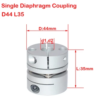 

D44L35 Free shipping for Single Diaphragm Flexible Coupling OD44 L35 ID8mm to 22mm For CNC Motor
